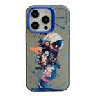 For iPhone 14 Pro Animal Pattern Oil Painting Series PC + TPU Phone Case(Tattered Astronaut) - 1