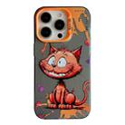 For iPhone 15 Pro Max Animal Pattern Oil Painting Series PC + TPU Phone Case(Smiling Cat) - 1