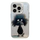 For iPhone 15 Pro Max Animal Pattern Oil Painting Series PC + TPU Phone Case(Black Dog) - 1