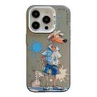 For iPhone 15 Pro Max Animal Pattern Oil Painting Series PC + TPU Phone Case(Wolf) - 1