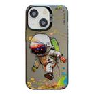 For iPhone 15 Animal Pattern Oil Painting Series PC + TPU Phone Case(Astronaut) - 1