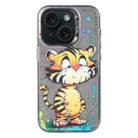 For iPhone 15 Plus Animal Pattern Oil Painting Series PC + TPU Phone Case(Colorful Tiger) - 1