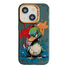 For iPhone 15 Plus Animal Pattern Oil Painting Series PC + TPU Phone Case(Angry Duck) - 1