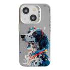 For iPhone 15 Plus Animal Pattern Oil Painting Series PC + TPU Phone Case(Spotted Dog) - 1