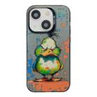 For iPhone 15 Plus Animal Pattern Oil Painting Series PC + TPU Phone Case(Wrath Duck) - 1