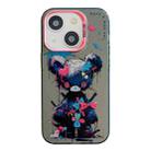 For iPhone 15 Plus Animal Pattern Oil Painting Series PC + TPU Phone Case(Tattered Bear) - 1
