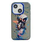 For iPhone 15 Plus Animal Pattern Oil Painting Series PC + TPU Phone Case(Tattered Astronaut) - 1