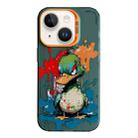 For iPhone 14 Plus Animal Pattern Oil Painting Series PC + TPU Phone Case(Angry Duck) - 1