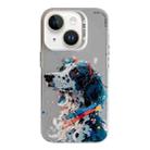 For iPhone 14 Plus Animal Pattern Oil Painting Series PC + TPU Phone Case(Spotted Dog) - 1