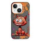 For iPhone 14 Plus Animal Pattern Oil Painting Series PC + TPU Phone Case(Smiling Cat) - 1