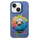 For iPhone 14 Plus Animal Pattern Oil Painting Series PC + TPU Phone Case(Sheep) - 1