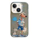 For iPhone 14 Plus Animal Pattern Oil Painting Series PC + TPU Phone Case(Wolf) - 1