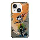 For iPhone 14 Plus Animal Pattern Oil Painting Series PC + TPU Phone Case(Rabbit) - 1