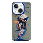 For iPhone 14 Plus Animal Pattern Oil Painting Series PC + TPU Phone Case(Tattered Astronaut) - 1