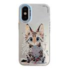 For iPhone X / XS Animal Pattern Oil Painting Series PC + TPU Phone Case(Stupid Cat) - 1