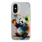 For iPhone X / XS Animal Pattern Oil Painting Series PC + TPU Phone Case(Panda) - 1