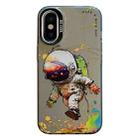 For iPhone X / XS Animal Pattern Oil Painting Series PC + TPU Phone Case(Astronaut) - 1