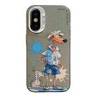 For iPhone X / XS Animal Pattern Oil Painting Series PC + TPU Phone Case(Wolf) - 1