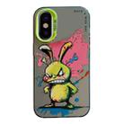 For iPhone X / XS Animal Pattern Oil Painting Series PC + TPU Phone Case(Rabbit) - 1