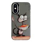 For iPhone XS Max Animal Pattern Oil Painting Series PC + TPU Phone Case(Eating Rat) - 1