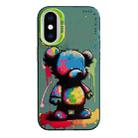 For iPhone XS Max Animal Pattern Oil Painting Series PC + TPU Phone Case(Colorful Bear) - 1