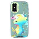 For iPhone XS Max Animal Pattern Oil Painting Series PC + TPU Phone Case(Colorful Cattle) - 1