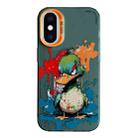 For iPhone XS Max Animal Pattern Oil Painting Series PC + TPU Phone Case(Angry Duck) - 1