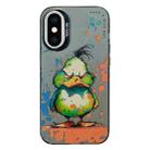 For iPhone XS Max Animal Pattern Oil Painting Series PC + TPU Phone Case(Wrath Duck) - 1