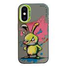 For iPhone XS Max Animal Pattern Oil Painting Series PC + TPU Phone Case(Rabbit) - 1