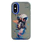 For iPhone XS Max Animal Pattern Oil Painting Series PC + TPU Phone Case(Tattered Astronaut) - 1