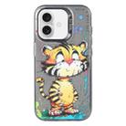 For iPhone 16 Plus Animal Pattern Oil Painting Series PC + TPU Phone Case(Colorful Tiger) - 1