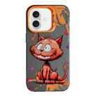 For iPhone 16 Plus Animal Pattern Oil Painting Series PC + TPU Phone Case(Smiling Cat) - 1