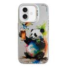 For iPhone 16 Plus Animal Pattern Oil Painting Series PC + TPU Phone Case(Panda) - 1