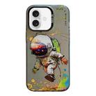 For iPhone 16 Plus Animal Pattern Oil Painting Series PC + TPU Phone Case(Astronaut) - 1