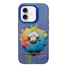 For iPhone 16 Plus Animal Pattern Oil Painting Series PC + TPU Phone Case(Sheep) - 1