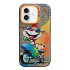 For iPhone 16 Plus Animal Pattern Oil Painting Series PC + TPU Phone Case(Motorcycle Dog) - 1