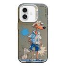 For iPhone 16 Plus Animal Pattern Oil Painting Series PC + TPU Phone Case(Wolf) - 1