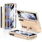 For Samsung Galaxy Z Fold5 GKK Integrated Magnetic Full Coverage Phone Flip Case with Pen Holder(Champagne Gold) - 1