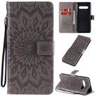 For LG V60 ThinQ 5G Embossed Sunflower Pattern Horizontal Flip PU Leather Case with Holder & Card Slots & Wallet & Lanyard(Gray) - 1