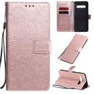 For LG V60 ThinQ 5G Embossed Sunflower Pattern Horizontal Flip PU Leather Case with Holder & Card Slots & Wallet & Lanyard(Rose Gold) - 1