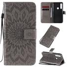 For Motorola Moto G Power Embossed Sunflower Pattern Horizontal Flip PU Leather Case with Holder & Card Slots & Wallet & Lanyard(Gray) - 1