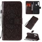 For Motorola Moto G Power Embossed Sunflower Pattern Horizontal Flip PU Leather Case with Holder & Card Slots & Wallet & Lanyard(Brown) - 1