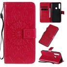 For Motorola Moto G Power Embossed Sunflower Pattern Horizontal Flip PU Leather Case with Holder & Card Slots & Wallet & Lanyard(Red) - 1