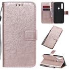 For Motorola Moto G Power Embossed Sunflower Pattern Horizontal Flip PU Leather Case with Holder & Card Slots & Wallet & Lanyard(Rose Gold) - 1