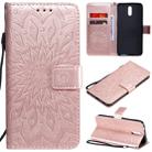 For Nokia 2.3 Embossed Sunflower Pattern Horizontal Flip PU Leather Case with Holder & Card Slots & Wallet & Lanyard(Rose Gold) - 1
