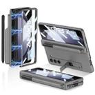 For Samsung Galaxy Z Fold5 GKK Magnetic Full Coverage Phone Flip Case with Pen Holder(Grey) - 1