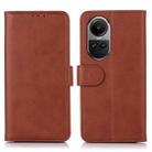 For OPPO Reno10 / Reno10 Pro Global Cow Texture Flip Leather Phone Case(Brown) - 1