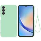 For Samsung Galaxy M34 5G Pure Color Liquid Silicone Shockproof Phone Case(Green) - 1
