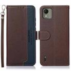 For Nokia C110 KHAZNEH Litchi Texture Leather RFID Phone Case(Brown) - 1