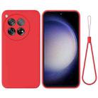 For OnePlus 12 Pure Color Liquid Silicone Shockproof Phone Case(Red) - 1